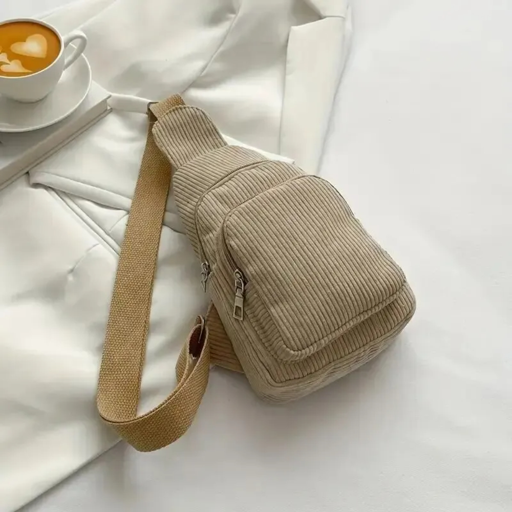 Sling Backpack Shoulder - 빈티지 코듀로이 크로스 바디 백 레트로