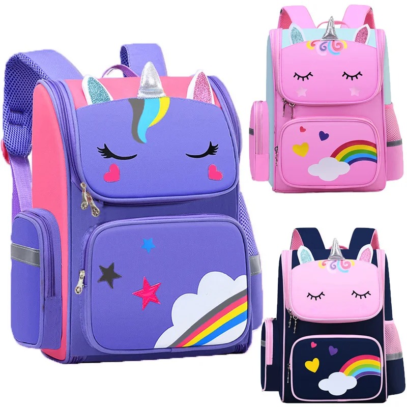 소녀를위한 어린이 배낭 유니콘 어린이 책가방 무지개 눈 - School Backpack Teen 리뷰 및 가격
