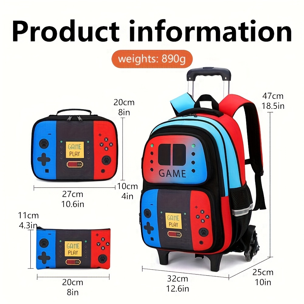 3PCS 어린이용 롤링 백팩 (남아용 게이머 롤러 휠  - School Backpack Teen 리뷰 및 가격